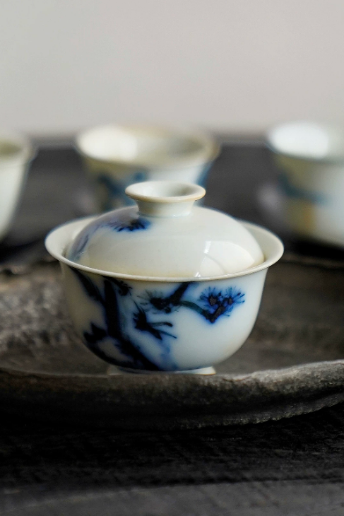 Indigo Bloom Artisan Gaiwan